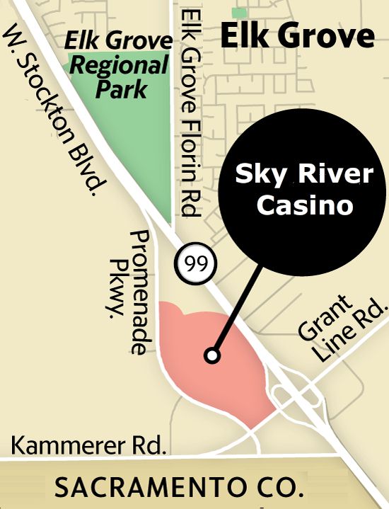 Map of Sky River Casino Location