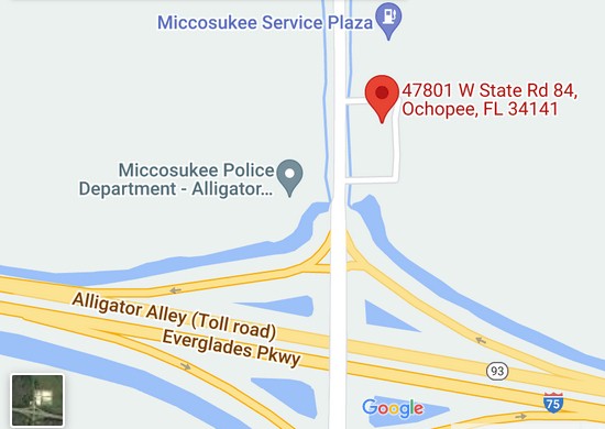 Map of Miccosukee Little Trail Casino