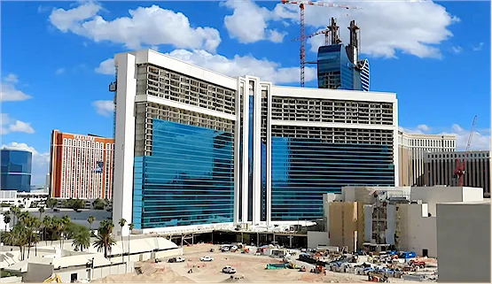 Former Mirage hotel tower undergoing renovation at Hard Rock Las Vegas