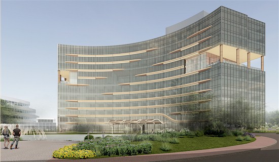 Future Turning Stone Crescent-Shape Hotel Front